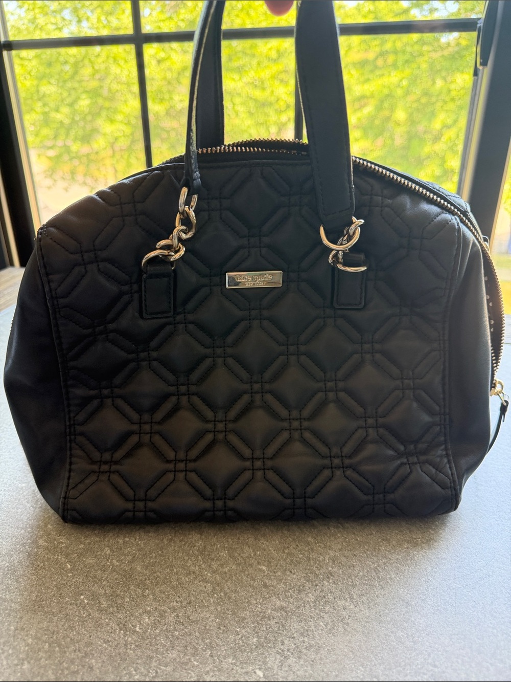 kate spade Black Quilted Dome Satchel with Gold Accents - Picture 4 of 6